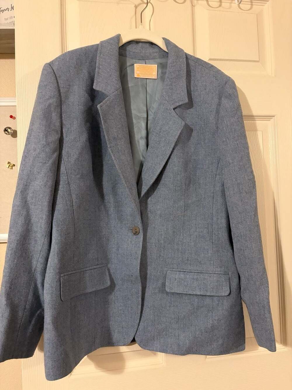 Vintage Pendleton Women's Pure Virgin Wool Light Blue Blazer Jacket